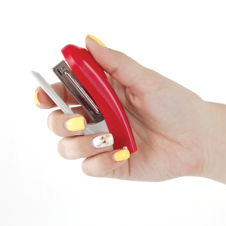 Степлер №10 BRAUBERG "Original", до 12 листов, с антистеплером, красный, 222532 - Степлеры настольные