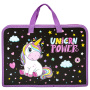 Папка на молнии с ручками ЮНЛАНДИЯ А4, 1 отделение, пластик, ширина 45 мм, "Magic unicorn", 270944 - Папки-сумки с ручками