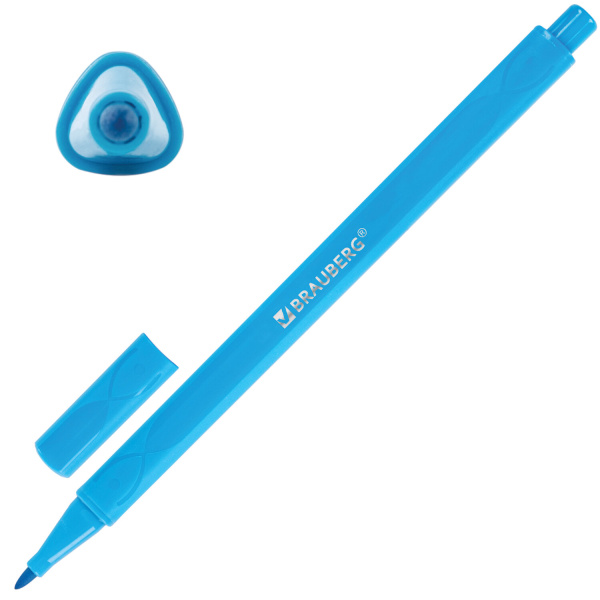 Фломастеры трехгранные 12 цветов, вентилируемый колпачок, BRAUBERG "PREMIUM", ПВХ-упаковка, 152193 - Фломастеры классические