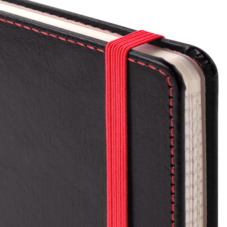 Блокнот А5 (148x218 мм), BRAUBERG "Office", под кожу, 80 л., резинка, клетка, черный, 111027 - Бизнес-блокноты и бизнес-тетради