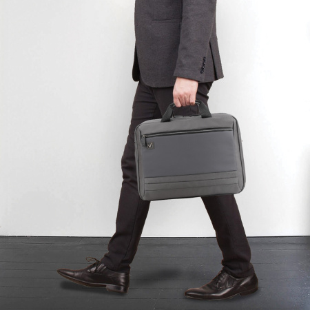 Сумка портфель BRAUBERG Expert с отделением для ноутбука 15,6", 2 отделения, серая, 30х40х12 см, 270825 - Сумки деловые с отделением для ноутбука и планшета