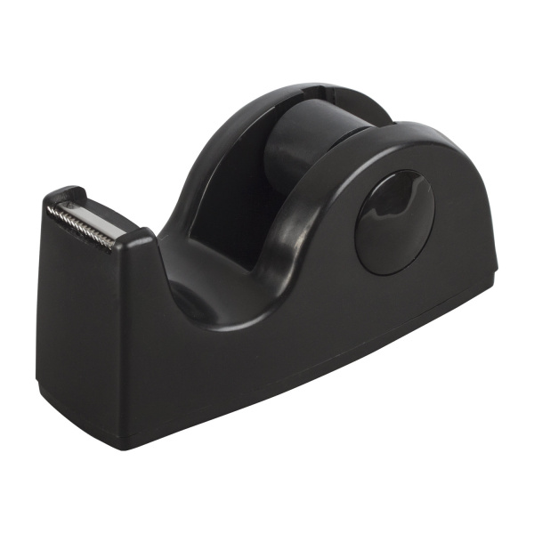 Диспенсер для клейкой ленты BRAUBERG настольный, утяжеленный, средний, черный, 11,8х5х5 см, 440142 - Диспенсеры для канцелярской ленты