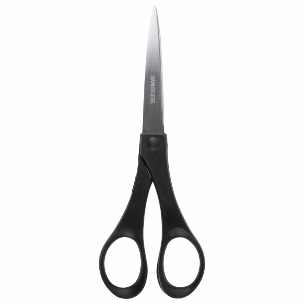 Ножницы BRAUBERG "SRS-100", 180 мм, черные, 2-х сторонняя заточка, 230931 - Ножницы универсальные