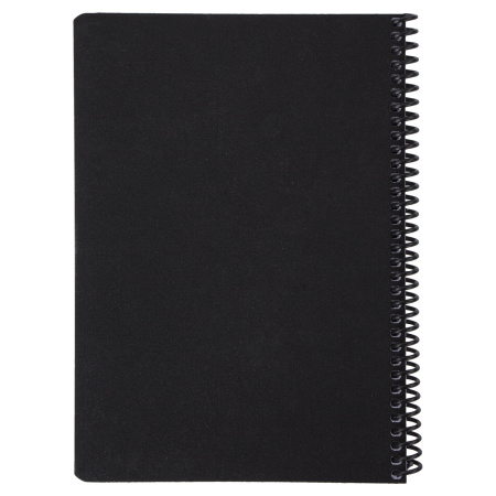 Тетрадь А5, 80 листов, BRAUBERG "Metropolis", спираль пластиковая, клетка, обложка пластик, ЧЕРНЫЙ, 403398 - Тетради более 60 листов