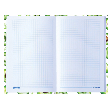 Блокнот (135х206 мм) А5 STAFF, 80 л., твердый, клетка, "Авокадо", 111598 - Блокноты в книжном переплете