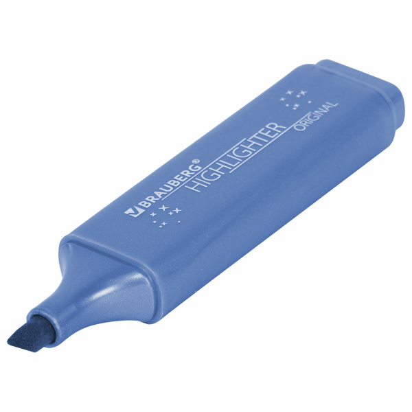 Текстовыделитель перламутровый СИНИЙ BRAUBERG ORIGINAL PEARL, линия письма 1-5 мм, 152441 - Текстовыделители