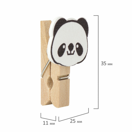 Прищепки декоративные "Забавные животные", 10 штук, 3,5 см, ассорти, со шпагатом, ОСТРОВ СОКРОВИЩ, 662672 - Прищепки для творчества