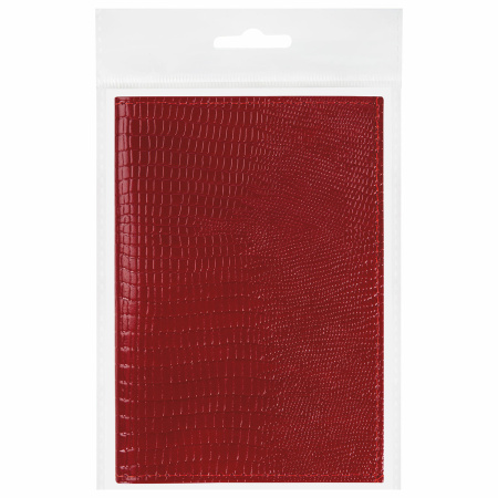 Обложка для автодокументов натуральная кожа ящерица, без тиснения, красная, BRAUBERG, 238191 - Обложки для автодокументов и бумажники водителя