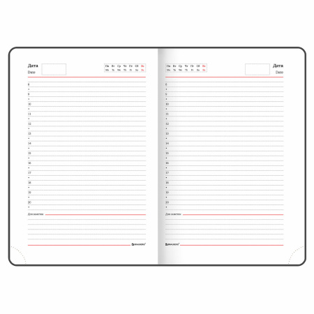 Ежедневник недатированный B6 (127х186 мм), BRAUBERG VISTA, под кожу, гибкий, срез фольга, 136 л., "Spring meadow", 112111 - Ежедневники с покрытием "под кожу и ткань"