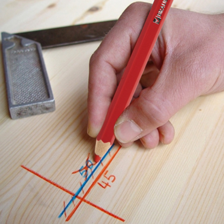 Карандаш двухцветный красно-синий, BRAUBERG, заточенный, грифель 2,9 мм, 181253 - Карандаши специальные