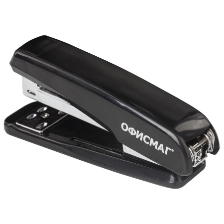 Степлер №24/6, 26/6 ОФИСМАГ, до 25 листов, черный, 229691 - Степлеры настольные