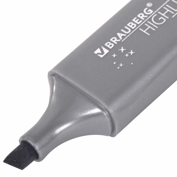 Текстовыделитель перламутровый СЕРЕБРЯНЫЙ BRAUBERG ORIGINAL PEARL, линия письма 1-5 мм, 152428 - Текстовыделители