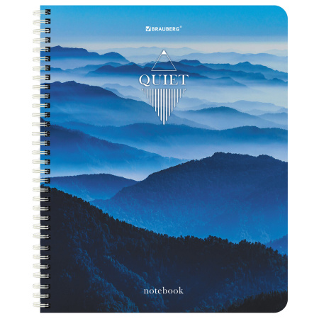 Тетрадь А5, 96 л., BRAUBERG, гребень, клетка, "Безмятежность" (микс в спайке), 404423 - Тетради более 60 листов