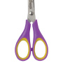Ножницы ЮНЛАНДИЯ "ВОЗДУШНЫЙ ЗМЕЙ", 125 мм, для правши, резиновые вставки, фиолетово-желтые, европодвес, 236856 - Ножницы детские