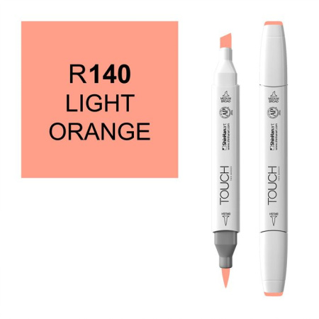 Маркер двухсторонний спиртовой TOUCH TWIN BRUSH R140 Оранжевый светлый