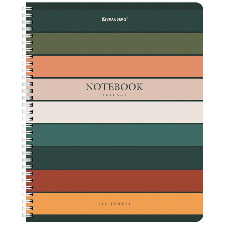 Тетрадь А5 120 л. BRAUBERG, гребень, клетка, "Classic" (4 вида в спайке), 404446 - Тетради более 60 листов