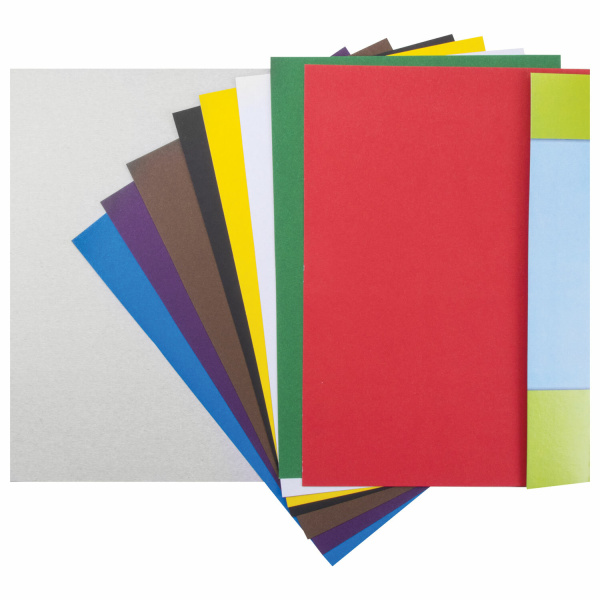 Картон цветной А4 немелованный (матовый), 8 листов 8 цветов, в папке, ЮНЛАНДИЯ, 200х290 мм, "ЮНЛАНДИК НА МОРЕ", 129567 - Цветной и белый картон