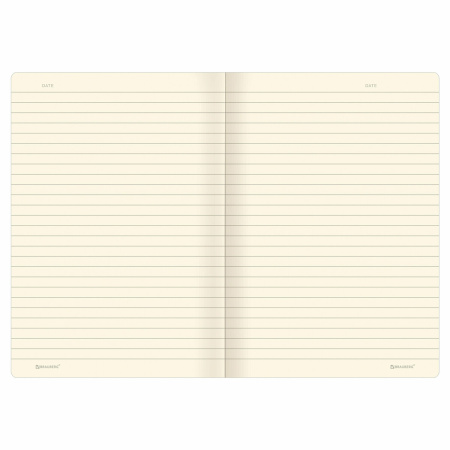 Тетрадь 48 л. в линию обложка гладкий кожзам, сшивка, A5 (147х210мм), ЧЕРНЫЙ, BRAUBERG VIVA, 403895 - Тетради 40-48 листов