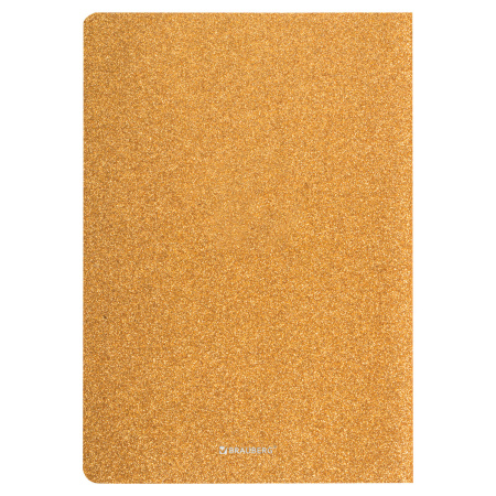 Тетрадь 48 л. в клетку обложка кожзам с блестками, сшивка, A5 (147х210мм), ЗОЛОТОЙ, BRAUBERG SPARKLE, 403851 - Тетради 40-48 листов