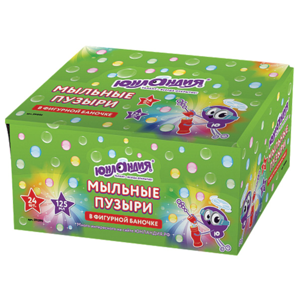Мыльные пузыри ЮНЛАНДИЯ, 125 мл, в фигурной баночке, 591095 - Мыльные пузыри
