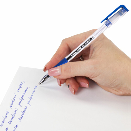 Ручка гелевая РОССИЯ "PATRIOT-GT", СИНЯЯ, корпус прозрачный, узел 0,7 мм, линия письма 0,4 мм, BRAUBERG, 143959 - Ручки гелевые неавтоматические