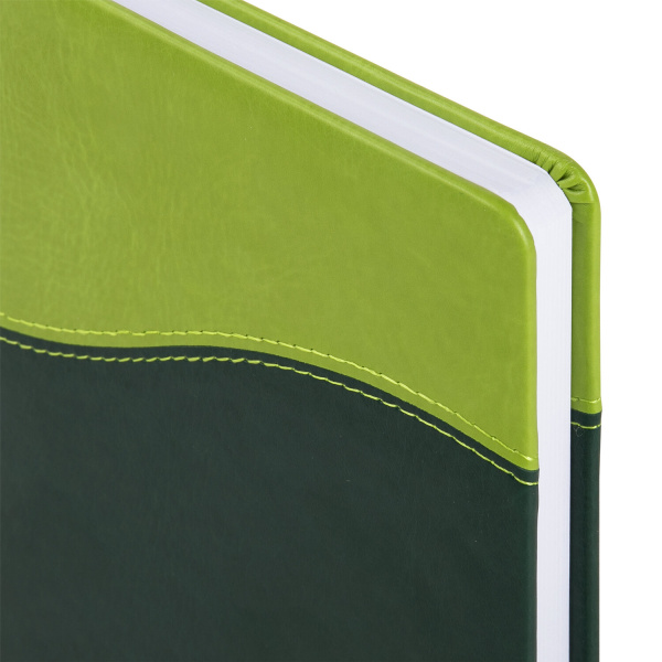 Ежедневник недатированный А5 138х213 мм BRAUBERG "Bond" под кожу, 160 л., зеленый/салатовый, 126219 - Ежедневники с покрытием "под кожу и ткань"