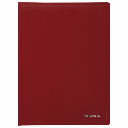 Папка 60 вкладышей BRAUBERG "Office", красная, 0,6 мм, 271329 - Папки с вкладышами (файлами)
