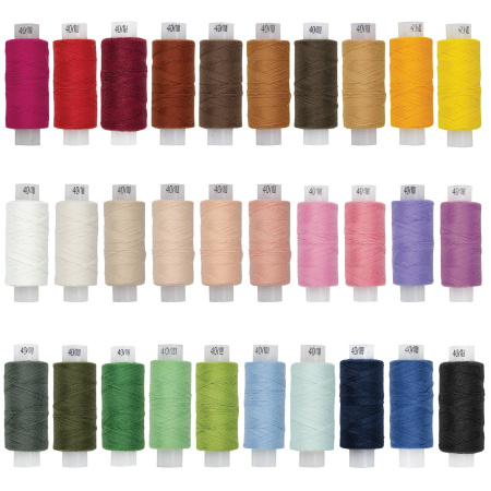 Набор швейных ниток, 30 цветов по 200 м, в боксе, 40 ЛШ, ОСТРОВ СОКРОВИЩ, 662787 - Нитки швейные