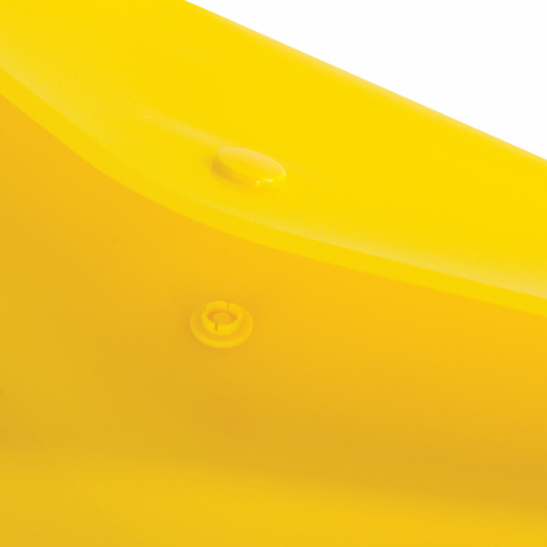 Папка-конверт с кнопкой BRAUBERG А4 до 100 л. прозрачная желтая СВЕРХПРОЧНАЯ 0,18 мм, 270472 - Папки-конверты с кнопкой