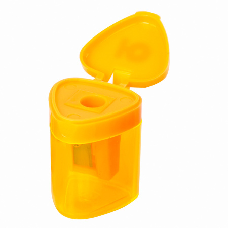 Точилка ЮНЛАНДИЯ "Трио", с контейнером, пластиковая, корпус ассорти, 228438 - Точилки ручные