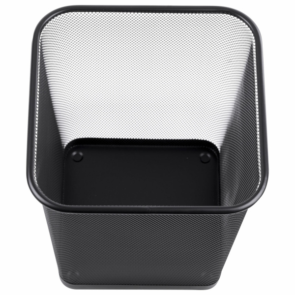 Корзина для бумаг квадратная 17 литров, BRAUBERG "Germanium", металл, черная, 237975 - Корзины для бумаг