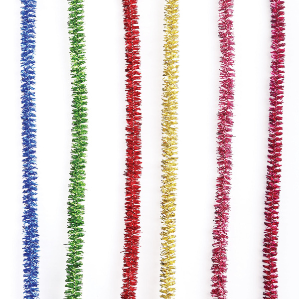 Проволока синельная для творчества "Блестящая", 6 цв., 30 шт., 0,6х30 см, ОСТРОВ СОКРОВИЩ, 661522 - Проволока синельная (пушистая)