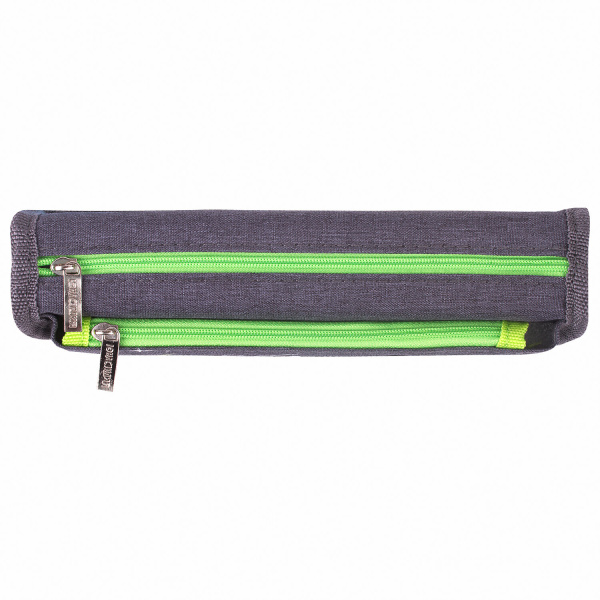 Пенал ЮНЛАНДИЯ, 2 отделения, полиэстер, "Cosmonaut", серый, 21х6х9 см, 270275 - Пеналы мягкие