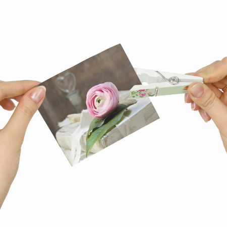 Прищепки декоративные широкие "Шебби-шик", 4 штуки, 7,2 см, ассорти, ОСТРОВ СОКРОВИЩ, 662679 - Прищепки для творчества