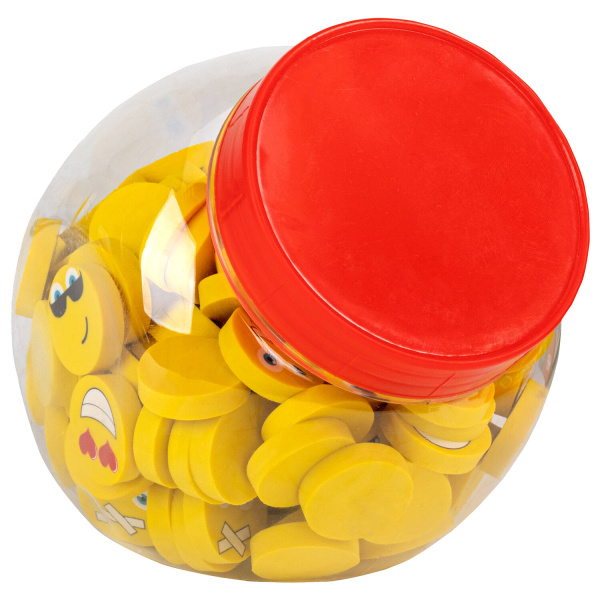 Ластик фигурный ПИФАГОР "Смайлики", 28x28x6 мм, цвет ассорти, 226610 - Ластики классические