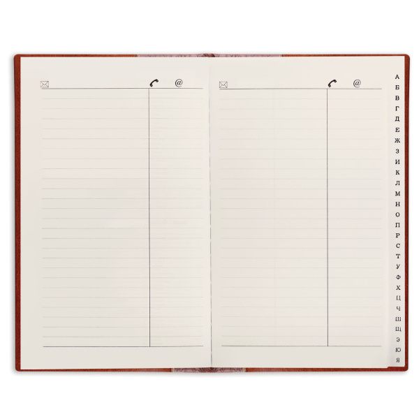 Телефонная книжка А5 (136х202 мм), BRAUBERG "Cayman", комбинированная гладкая и кожа крокодила, 96 л., вырубной алфавит, коричневая, 125130 - Телефонные алфавитные книжки