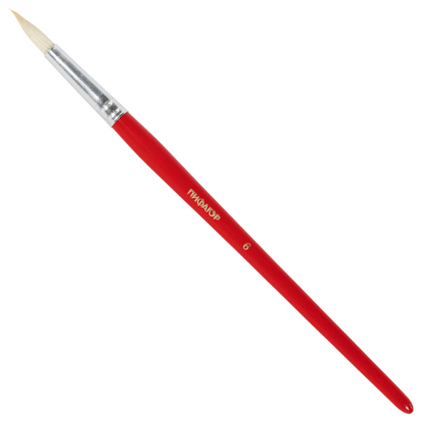 Кисти ПИФАГОР, набор 5 шт. (БЕЛКА: круглая № 3; КОЗА: круглые № 6, 8; ПОНИ: круглые № 2, 5), пакет с европодвесом, 200231 - Кисти для рисования