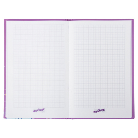 Блокнот А5 (135х206 мм), 80 л., твердый, клетка, выборочный лак, ЮНЛАНДИЯ, "Единорог", 111616 - Блокноты в книжном переплете