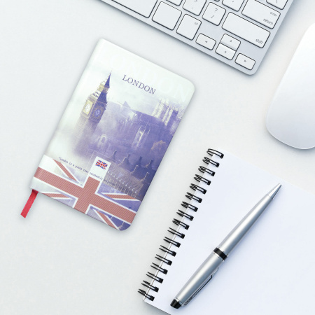 Блокнот МАЛЫЙ ФОРМАТ (100х150 мм) А6, BRAUBERG VISTA "London", под кожу, твердый, 80 л., 112092 - Бизнес-блокноты и бизнес-тетради