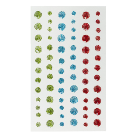 Стразы самоклеящиеся КРУГЛЫЕ, 5-10 мм, 72 штуки, блестящие, на подложке, ОСТРОВ СОКРОВИЩ, 662238 - Стразы для творчества