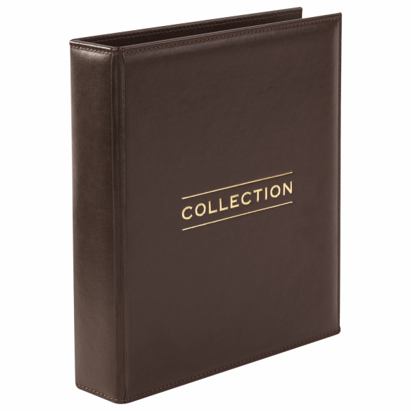 Альбом нумизмата из экокожи для монет и купюр OPTIMA, 245х270 мм, со стартовым комплектом, STAFF, 238075 - Альбомы для монет и купюр