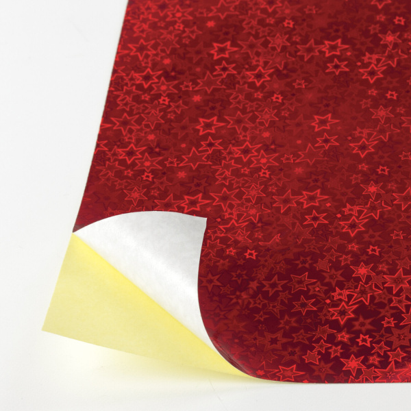 Цветная бумага, А4, ГОЛОГРАФИЧЕСКАЯ САМОКЛЕЯЩАЯСЯ, 8 листов 8 цветов, "ЗВЕЗДОЧКИ", ОСТРОВ СОКРОВИЩ, 129286 - Цветная бумага