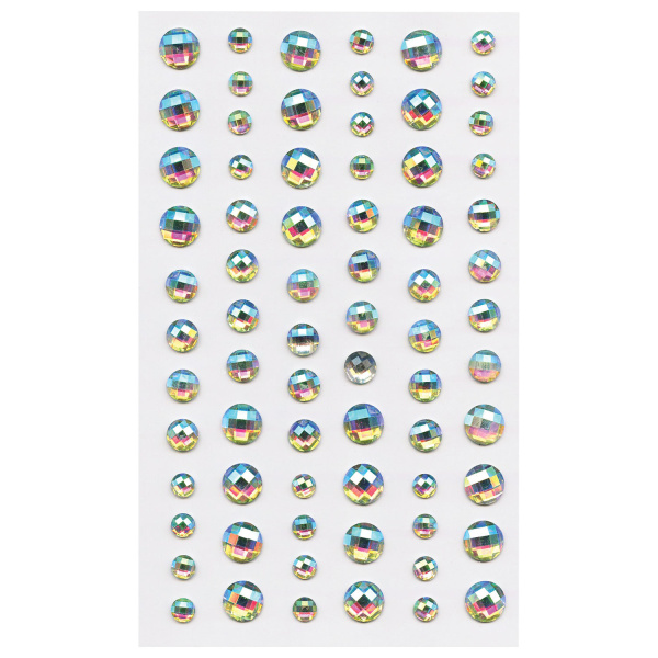 Стразы самоклеящиеся "Кристалл", ассорти, 6-10 мм, 72 шт., на подложке, ОСТРОВ СОКРОВИЩ, 661568 - Стразы, полужемчужины, бусины, пайетки