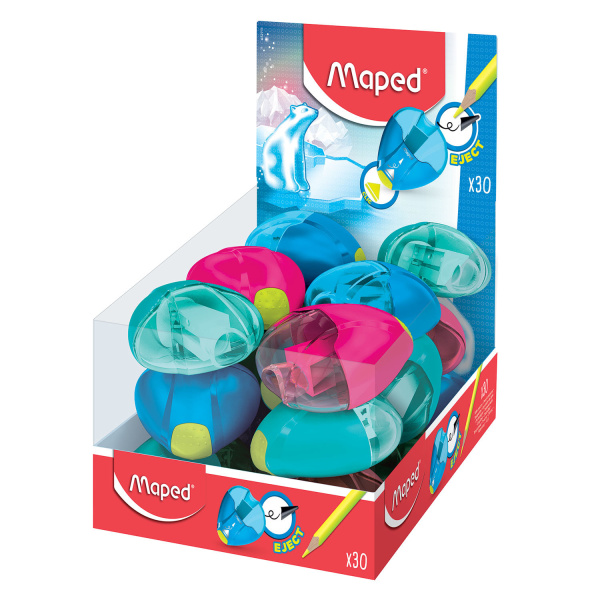 Точилка MAPED (Франция) "I-Gloo Eject", с контейнером, защита от сломанного грифеля, 032712, 32711 - Точилки ручные