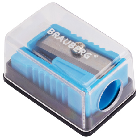 Точилка BRAUBERG "Assistant Mini", с контейнером, пластиковая, корпус ассорти, 228458 - Точилки ручные