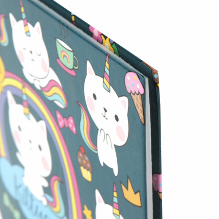 Дневник 1-4 класс 48 л., твердый, ЮНЛАНДИЯ, глянцевая ламинация, с подсказом, "Kittycorn", 106346 - Дневники для младших классов