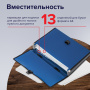 Папка-портфель пластиковая BRAUBERG "ДИПЛОМАТ" А4 (330х245х35 мм) 13 отделений, фактура "бисер", синяя, 226026 - Портфели пластиковые