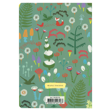 Тетрадь ЕВРО А5 40 л. BRUNO VISCONTI сшивка, клетка, Soft Touch, бежевая бумага 70 г/м, "FOX", 7-40-001/20 - Тетради 40-48 листов