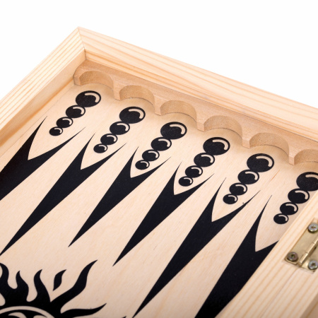 Шахматы, шашки, нарды (3 в 1), деревянные, большая доска 40х40 см, ЗОЛОТАЯ СКАЗКА, 664671 - Настольные игры