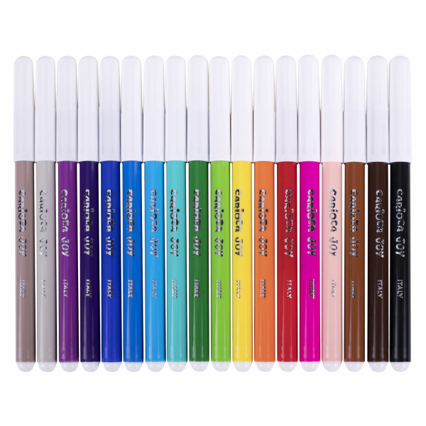 Фломастеры CARIOCA (Италия) "Joy" 18 цветов, суперсмываемые, вентилируемый колпачок, 40555 - Фломастеры классические